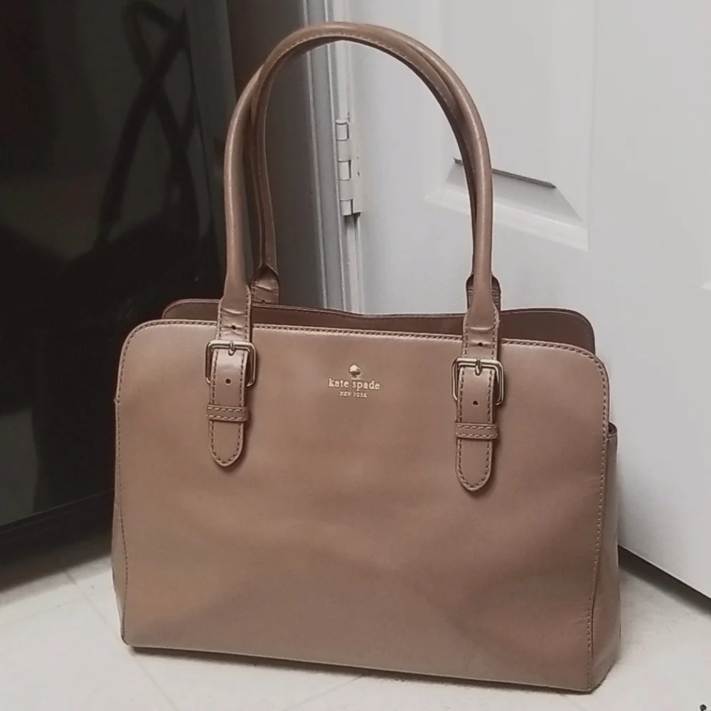 KATE SPADE large leather carryall tote bag satchel